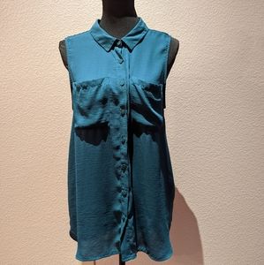DIVIDED Button Up Sleeveless Collar Blouse US12